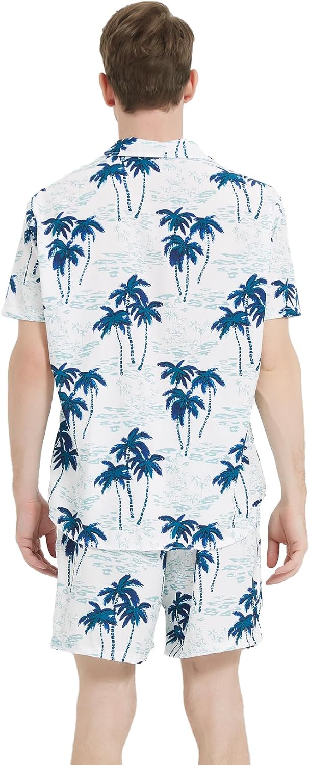 MADHERO Mens Hawaiian Shirt Short Sleeves Casual Button Down Beach Shirts - Image 3