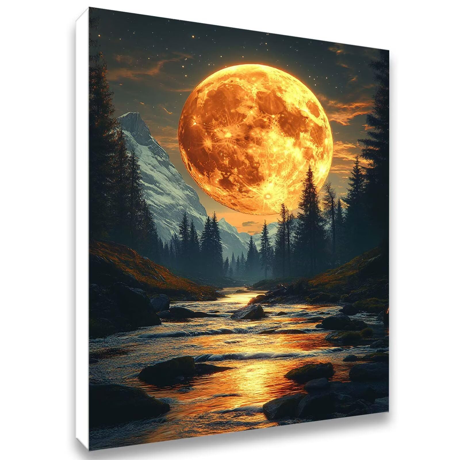 paysage Peinture Numero Adulte, Avec Pinceau and Acrylique 80x100cm j0-233 | Peinture par Numero Lune-2, Activité Manuelle Adulte Débutants, Tableau Decoration Murale, Cadeau Femme, Sans Cadre