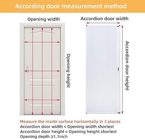 Miniatura 5 de Puerta de acordeón interior sin perforaciones, puerta plegable retráctil con marco de aluminio y tela celular, impermeable y aislamiento térmico,
