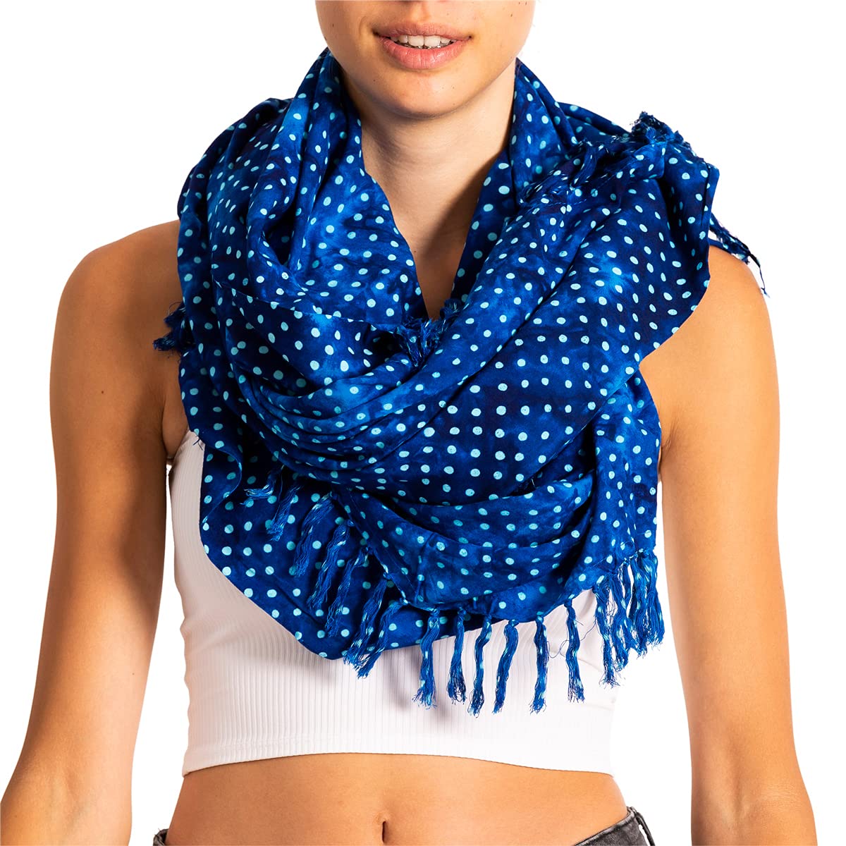 Panasiam Unisex B111 Blue Dot Scarf 190X116 Cm, L