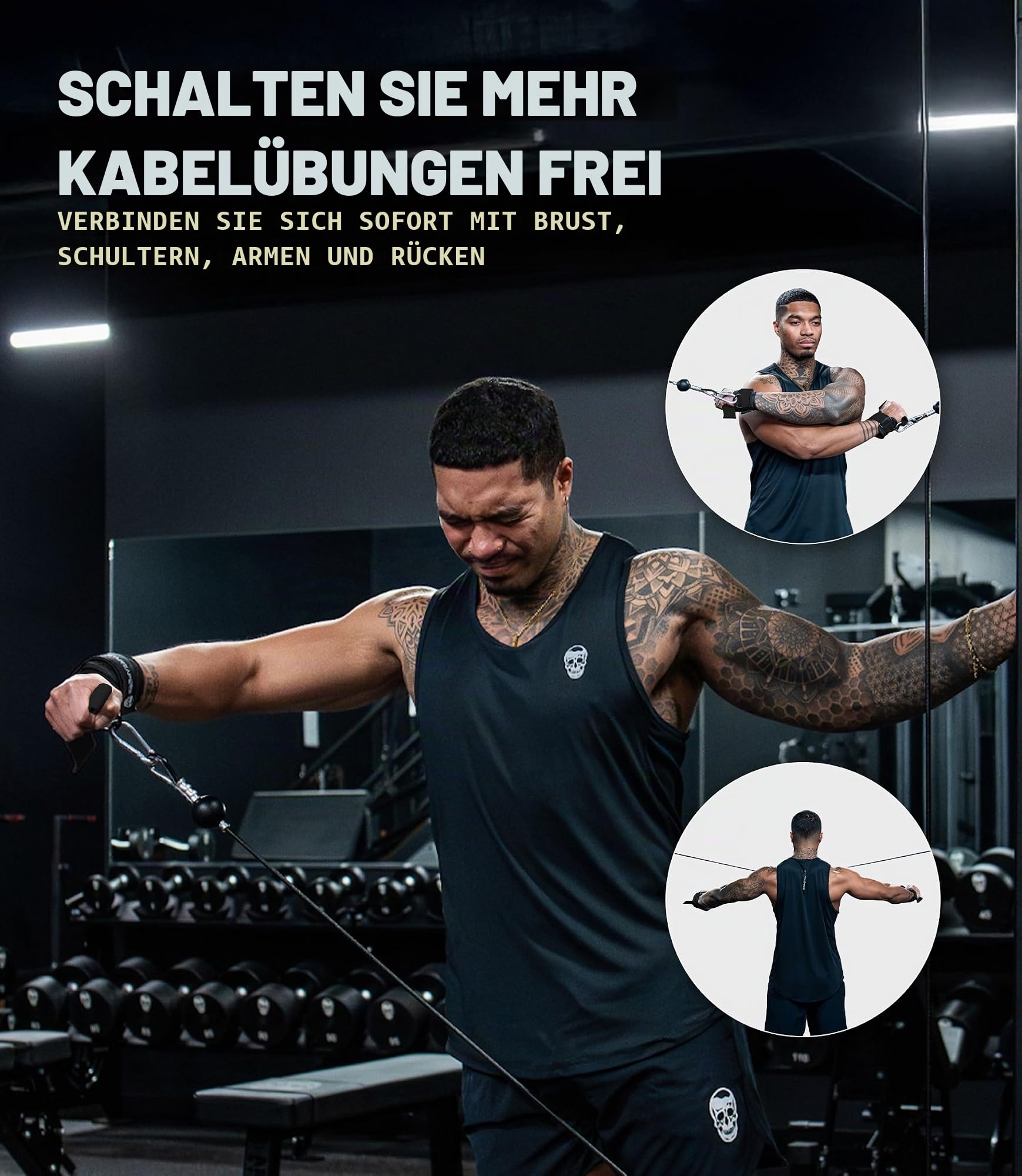 Gymreapers GripLink Gewichthebergurte mit robustem D-Ring und rutschfestem Silikon-Griffperle, verstellbare Unterstützung für Kreuzheben, Powerlifting