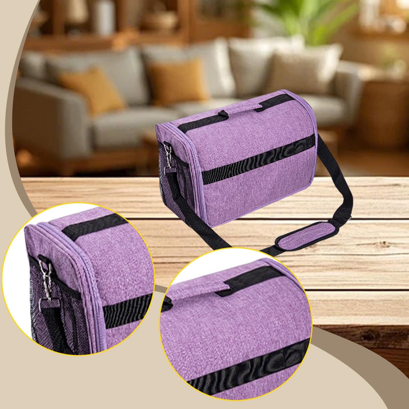 rockible Custodia protettiva per macchina da taglio, versatile, portatile e leggera, con tracolla, borsa tote per l'aula, Viola