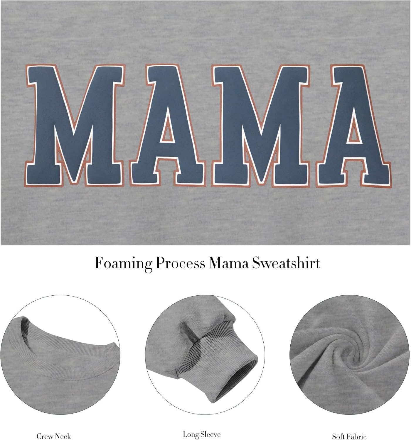 Mama Sweatshirt Women Mama Graphic Crewneck Sweatshirt Mom Gift Shirt Casual Long Sleeve Pullover Tops - Image 5