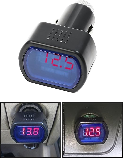 YAKEFLY LED Digital Car Voltmeter,DC 12V24V Cigarette