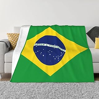 Soft Anti-Pilling 40"x30" Blanket Foldable Design Fashion Brazilian Flag Patterns for Travel and Outdoor Activities
