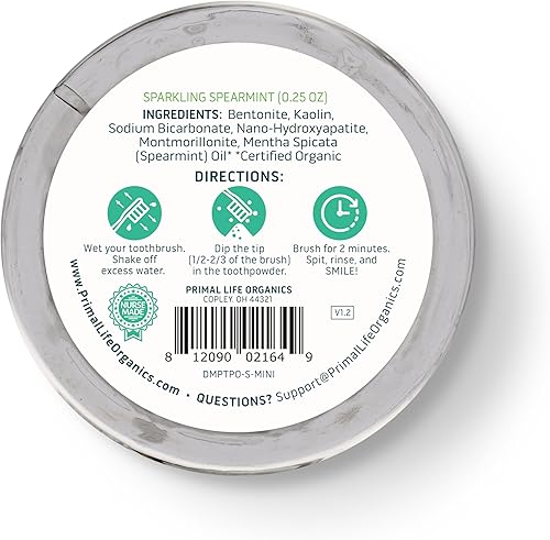 Miniatura 9 de Limpiador dental natural Dirty Mouth, en polvo, tamaño mini, suavemente pule, desintoxica, remineraliza y fortalece los dientes, mejor que la pasta