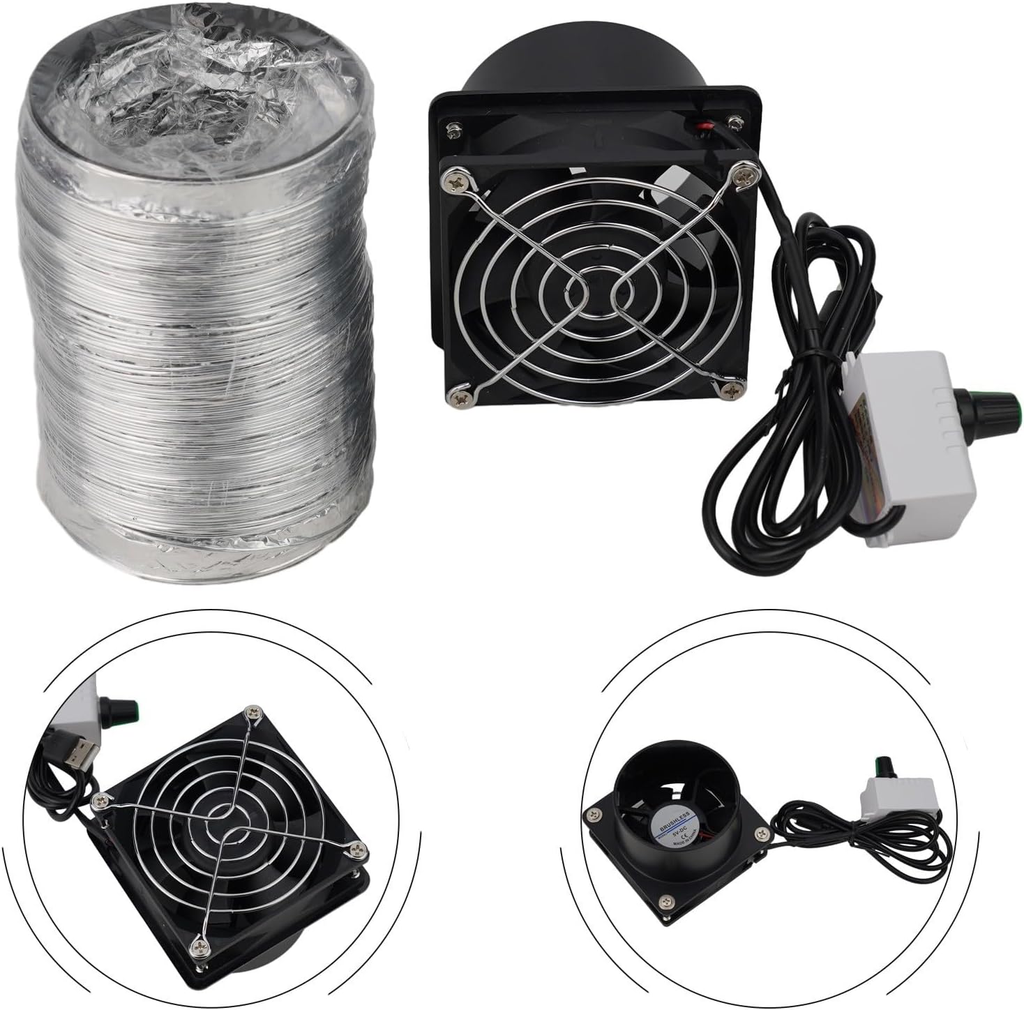 Soldering Fume Extractor Smoke Absorber with USB Adjustable Speed Fan and 6m Duct Pipe for Welding, Soldering Iron, Kitchen or Workshop Air Ventilation to Remove Harmful Smog(Fan plus 3 m pipe)