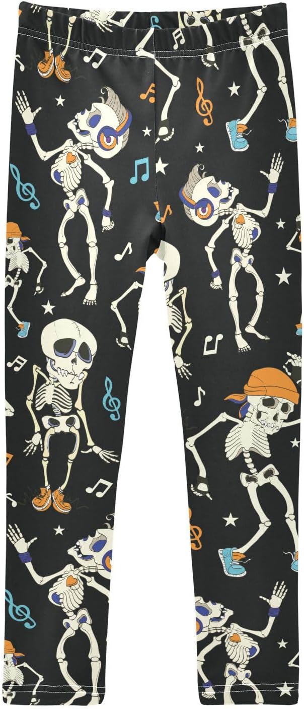 Dancing Skeletons Snake Skin Chili Fox Yoga Dog Cows Tiger Stripes Duck Girls Leggings