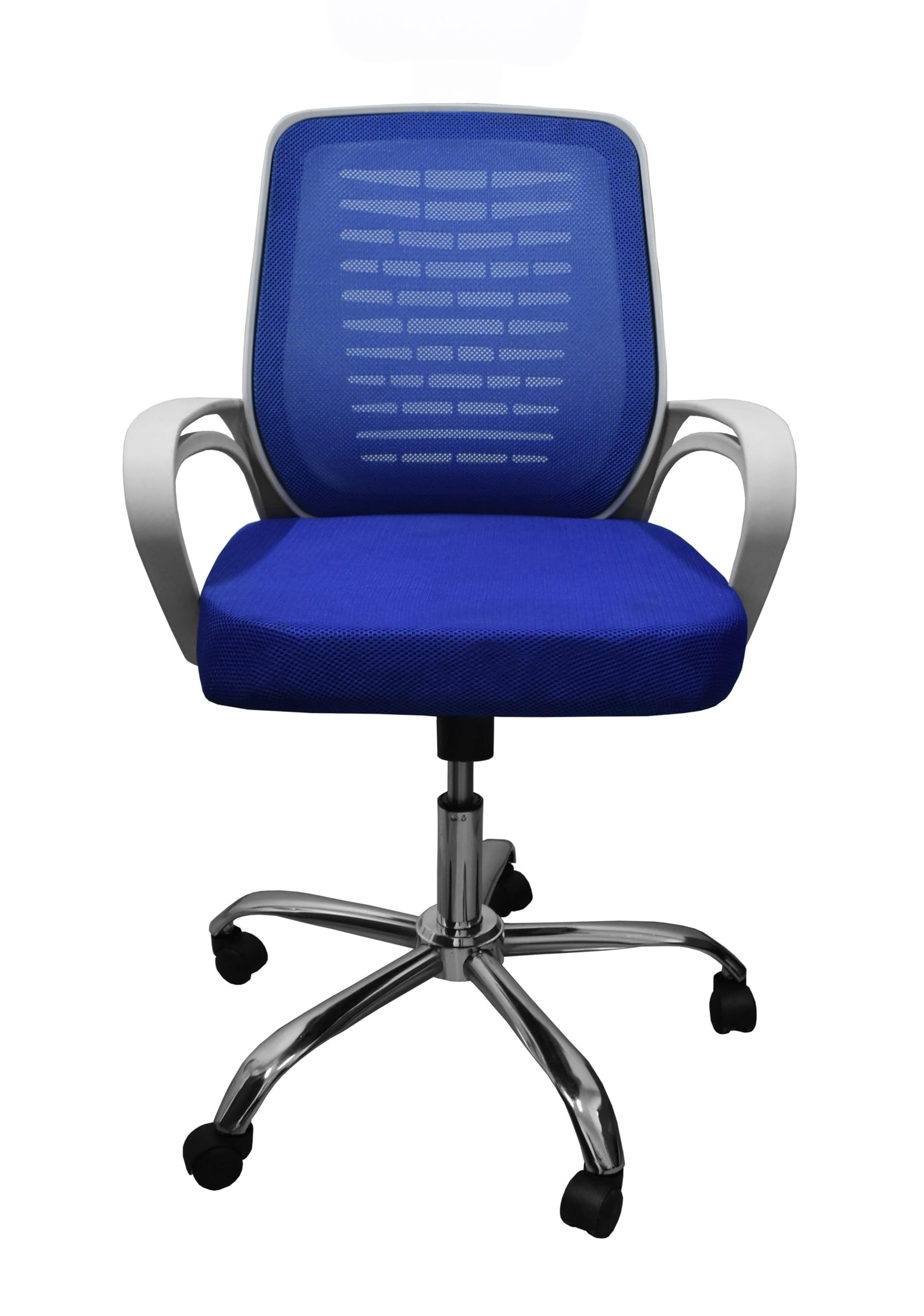 Splendor Office Furniture Swivil Blue Modern Mesh Office Chair, Height Adjustable, Tilting Seat, Lumbar Support, Chrome Finish