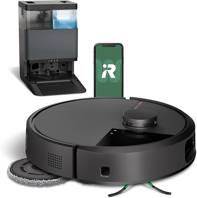 ルンバ（Roomba）Plus 505 Combo ロボット + AutoWash 充電ステーション (ロボット掃除機) アイロボット（iRobot）【水拭き/両用/多機能充電ステーション搭載/自動ゴミ収集/自動洗浄・乾燥機能/AIカメラ搭載 物体認識と障害物回避/パワーリフト吸引/マッピング/アプリ操作/落下防止/Amazon.co.jp購入時12ヶ月保証/N185060】ブラック