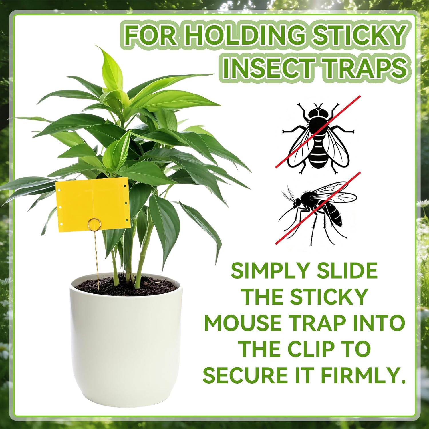 100 Pcs 12 Inch Long Wire Holder for Sticky Traps Metal Stake Holder for Yellow Sticky Traps to Stick Plant, Greenhouse and Garden Use Easy Installation (Golden)