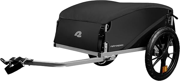 Retrospec Rover Hauler Bike Cargo Trailer - Foldable Frame with Weather-Resistant Fabric & 80lb Capacity - Universal Bik