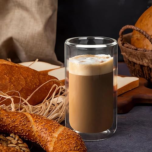 Miniatura 2 de Joeyan Vasos de vidrio de doble pared para beber cerveza, vaso térmico aislado sin agujero, vasos de vidrio alto para cóctel de agua espesa,