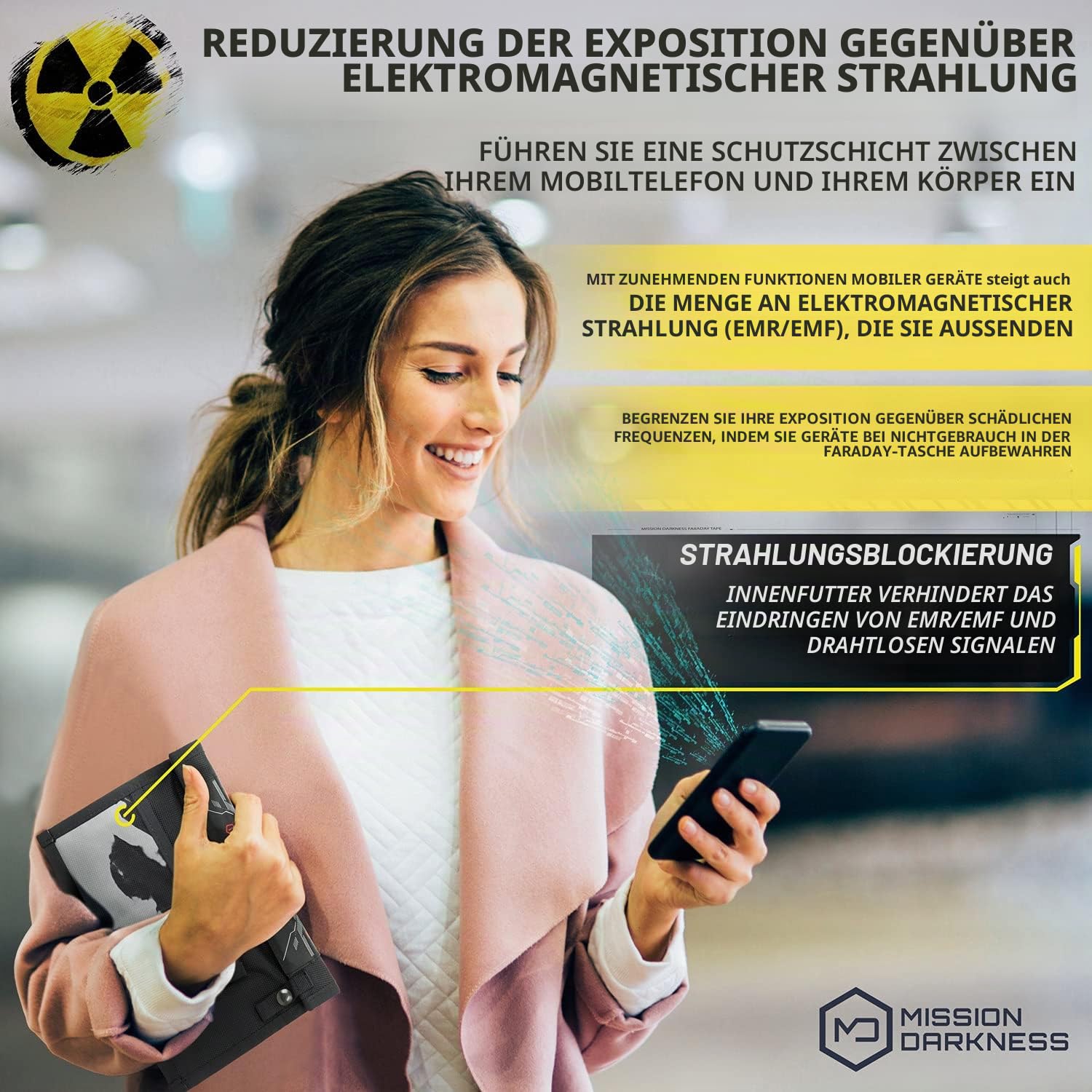 Mission Darkness NeoLok Faraday-Tasche ohne Fenster für Handys (+ sicherer Magnetverschluss) // Geräteabschirmung für Strafverfolgung und Militär, Anti-Hacking, Reise- und Datensicherheit