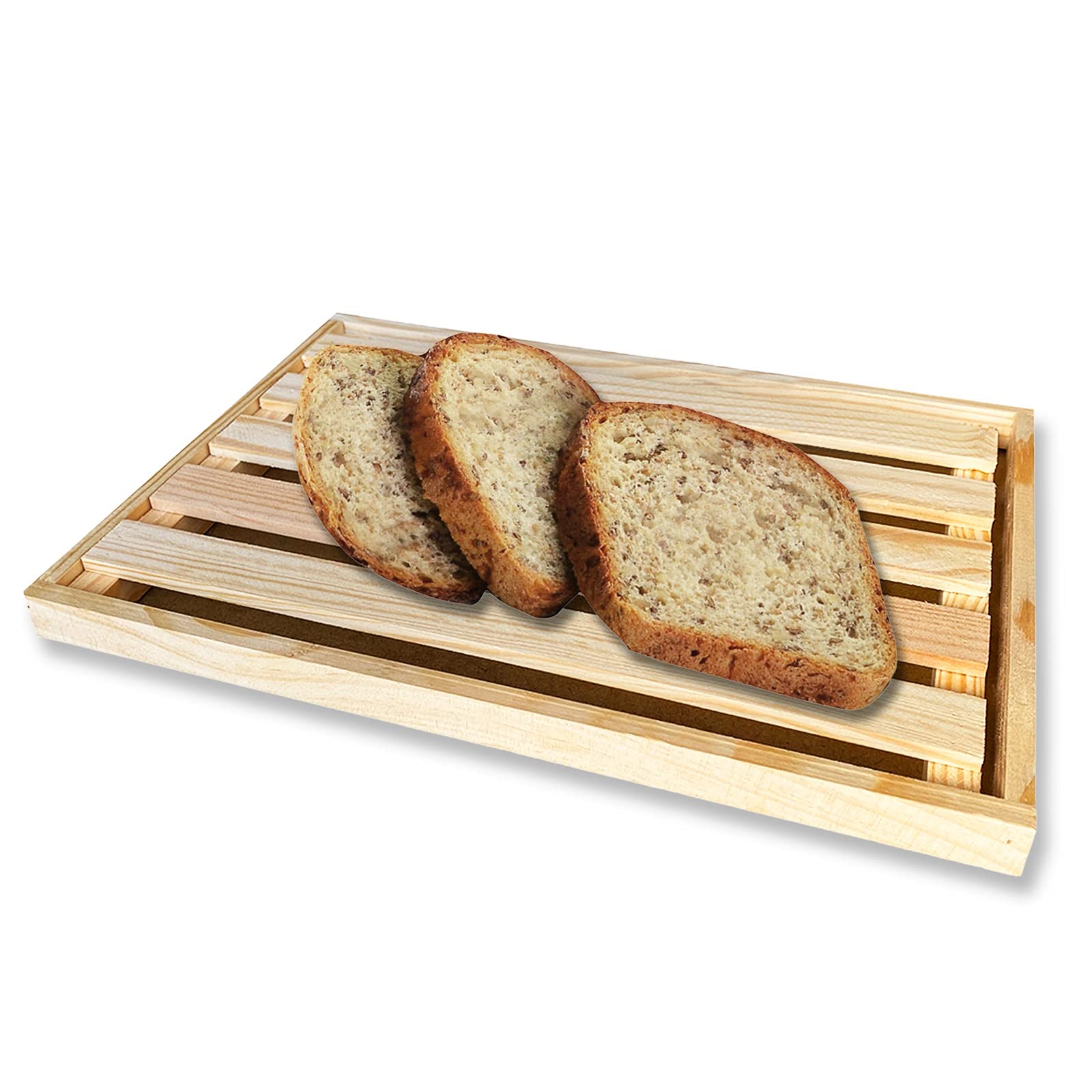 Tagliere per pane con raccogli briciole, tagliere in legno per tagliare il pane con griglia rimovibile per raccogliere briciole di pane, realizzato in legno 32 x 22 x 2 cm, tagliere per pane raccogli