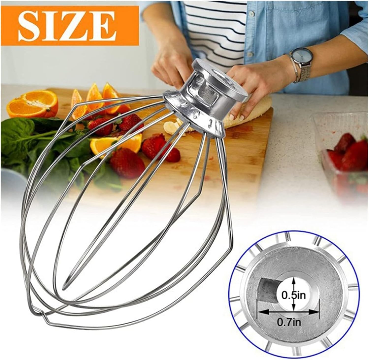 Blender Stainless Steel Mixing Ball, 6pcs K5AWW Egg Beater, Compatible for 5QT Blender Chef Machine Accessories, Egg Beater Net, Mixing Head