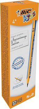 BIC Kids Jumbo Triangular Learner Pencils with Blue Barrels, Extra Large HB Graphite Pencils, Pack of 12
