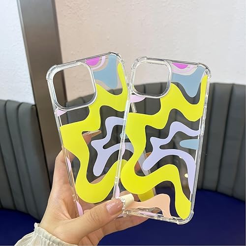 Miniatura 5 de Ginkgonut Funda compatible con iPhone 14 Pro, diseño ondulado simple y simple para mujeres y niñas, funda de TPU suave + protección de policarbonato