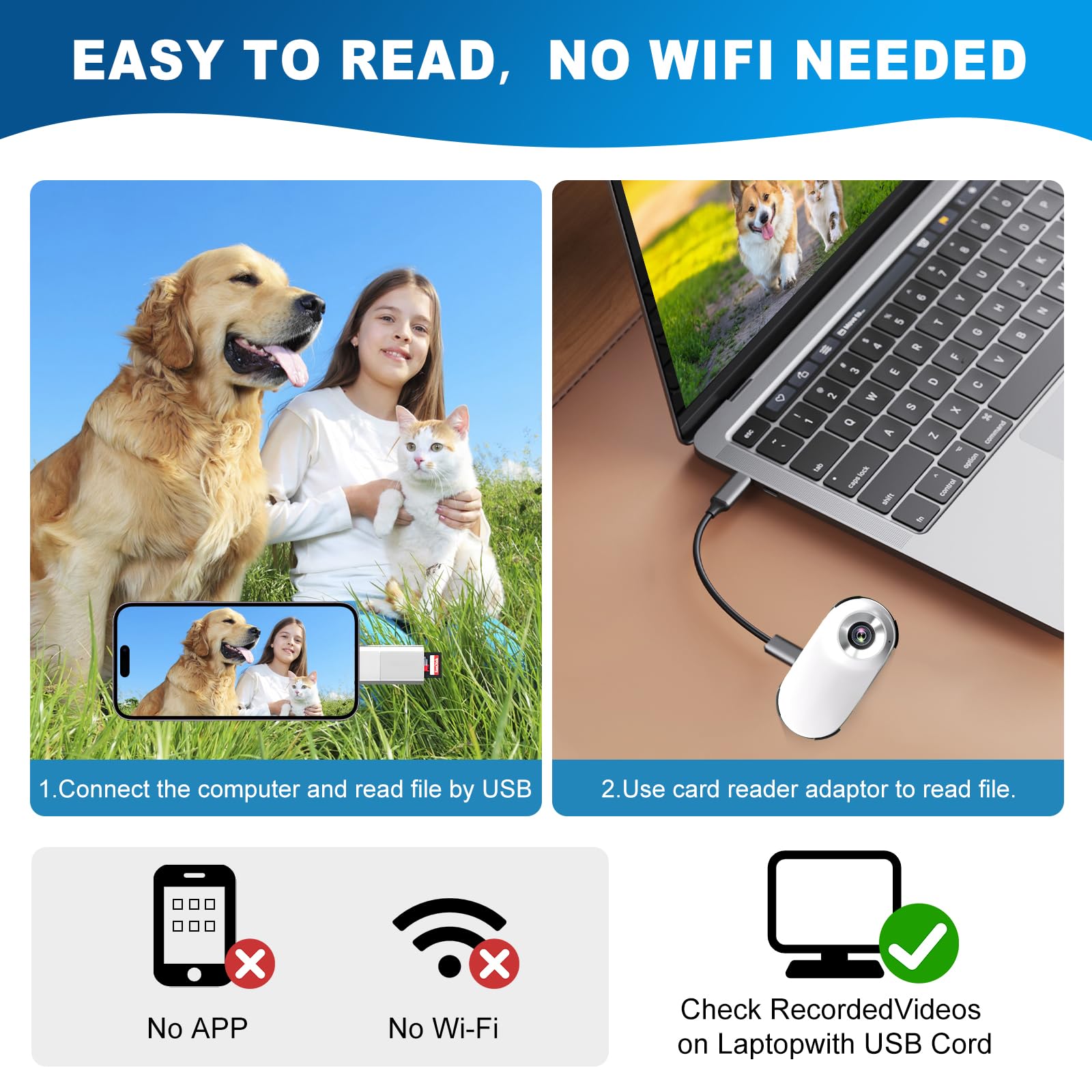 Collar de cámara para gatos 1080P, mini cámara deportiva inalámbrica con grabación de video, cámara de acción pequeña para suministros de mascotas, cámara corporal para interiores y