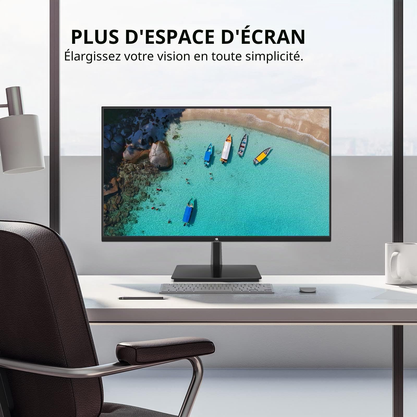Z-Edge Ecran Pc 24'' IPS Full HD(1920x1080), 75 Hz, FreeSync, Moniteur Bureau LED 16:9 avec HDMI Câble, 16.7M Couleur HDR avec Technologie Eye Care, HDMI & VGA, Inclinaison Réglable, 178° Angle Vue