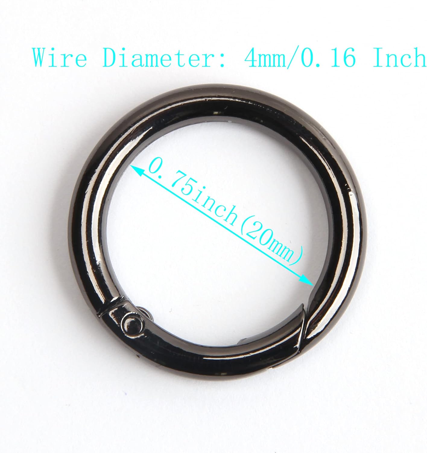 Trigr Spring O Rings Round Carabiner Clip Snap for Keyrings Bule