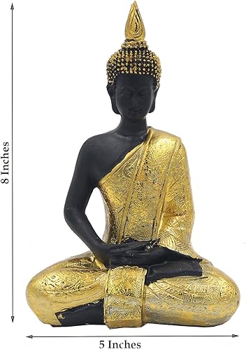 Miniatura 5 de DharmaObjects Estatua de Buda dorada de bendición para regalo de meditación en el hogar, 8 pulgadas de alto