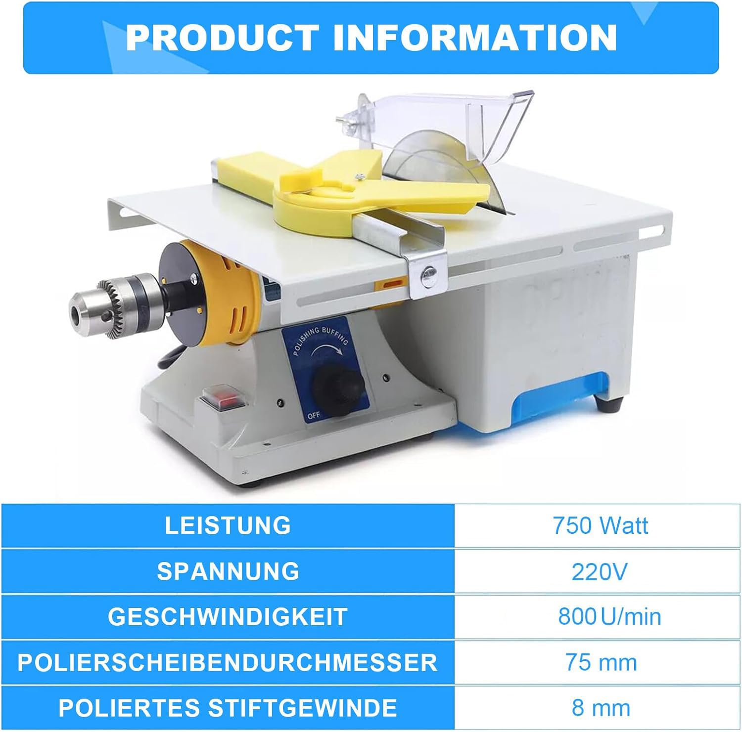 Szlifierka do polerowania kamieni szlachetnych, 800 obr./min, polerka stołowa, do obróbki drewna, 750 W, elektryczna szlifierka do biżuterii, biżuteria Rock Gem Polishing Tool