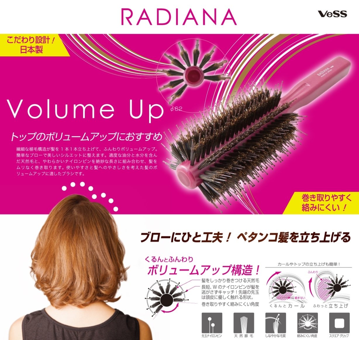 Amazon | ベス RADIANA ラディアナ ボリュームアップ(9行) RA-1500