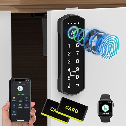 Miniatura 12 de Eseesmart Cerradura inteligente para gabinete, cerradura magnética electrónica digital RFID sin llave Bluetooth seguridad para niños, cerraduras de