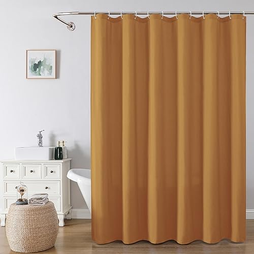 Miniatura 29 de OVZME Zora Cortina de ducha blanca, cortina de ducha de tela para baño, paño suave, calidad de hotel, spa, decoración de baño repelente al agua,