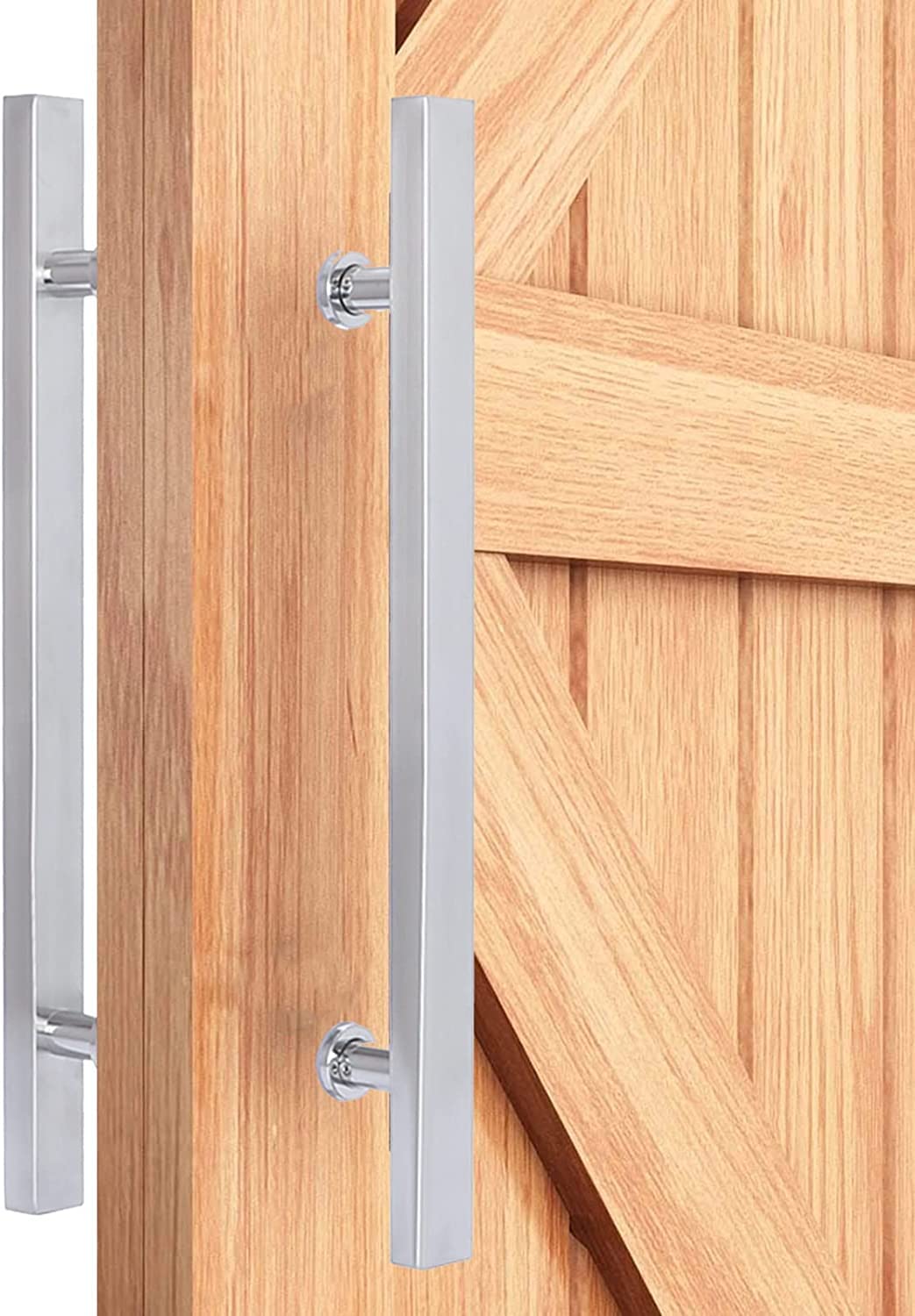 MXXQRHF Stainless Steel Sliding Barn Door Handle Set - 47.2in Pipe Push Pull Bar with Hardware for Interior & Exterior Glass/Wooden Doors (Shiver 120cm)