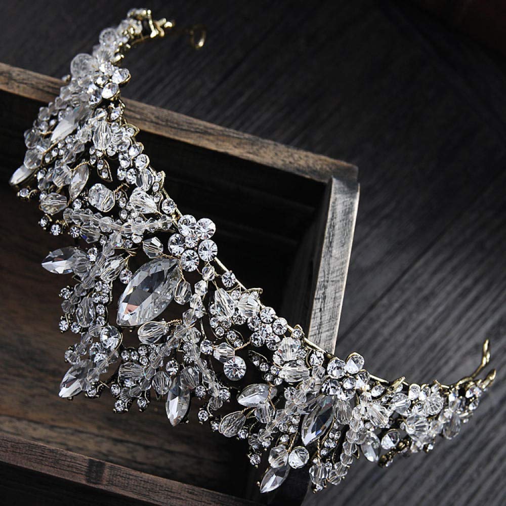 Tiara, stop strasu, ozdoba na głowę, dla panny młodej, europejskie kryształy, prosta, modna ozdoba na wesele, ozdoba do włosów, w stylu vintage, opaska na czoło na imprezę