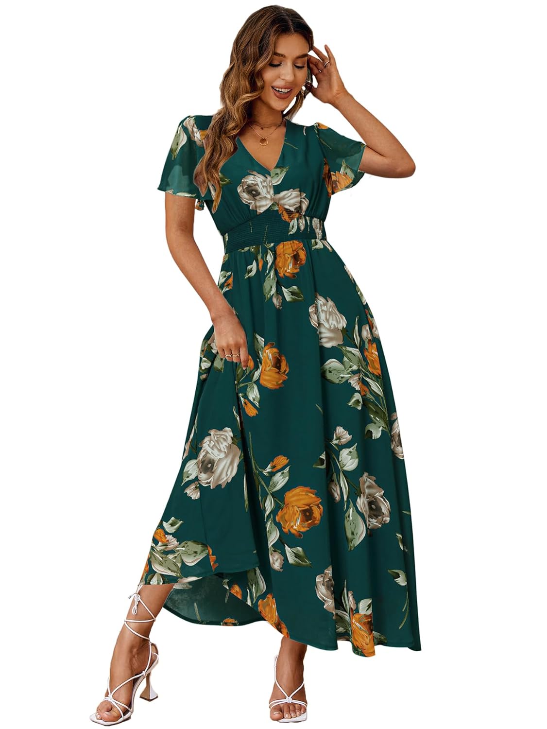 Simplee Women Casual Boho Floral Maxi Dress Flowy Long Wedding Guest Dress Holiday Beach V Neck Short Sleeve Maternity Dress Simplee Women Casual Boho Floral Maxi Dress Flowy Long Wedding Guest Dress Holiday Beach V Neck Short Sleeve Maternity Dress