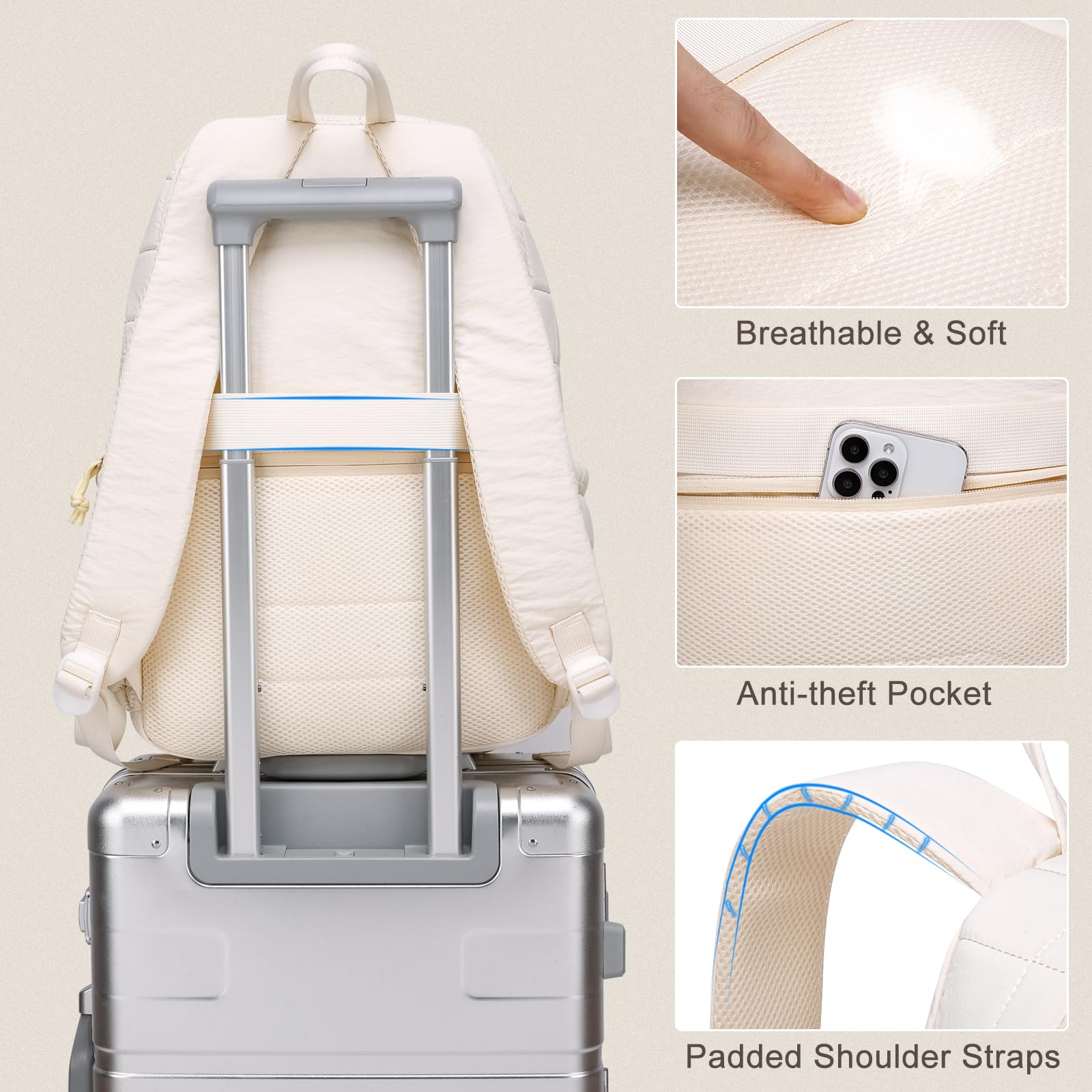 kadilong Mochilas Ordenador Portatil para Mujer,Mochila Escolar Linda para Niña Chica,Impermeable con Compartimento para Portátil,Ideal para Instituto,Universidad,Viajes y Uso de Oficina