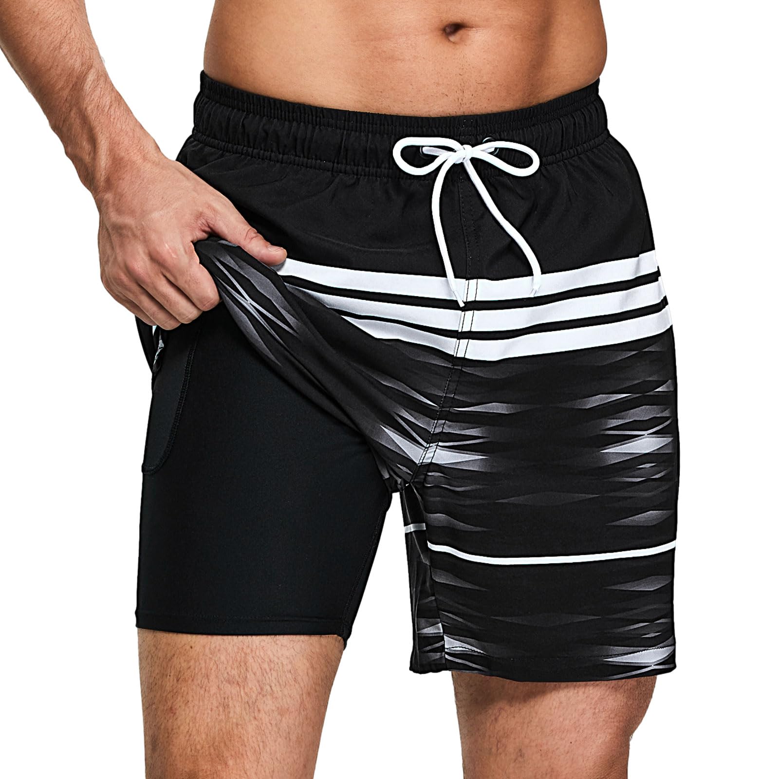 DUHENWU Short De Bain Court Pour Homme - Respirant - Séchage Rapide