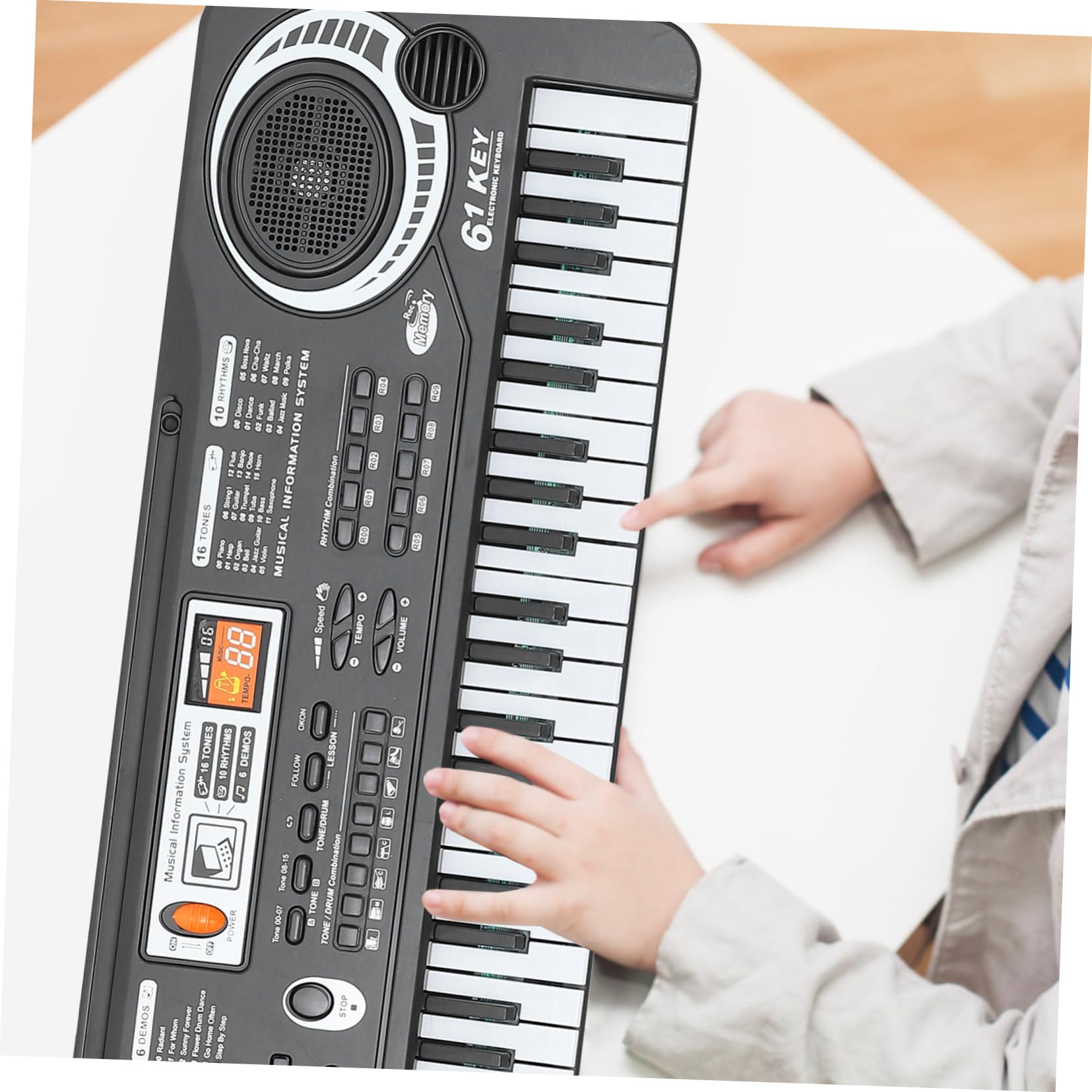 Pianola Nero 61 Educativa Elettronica Tasti per Ragazzo, Ragazza