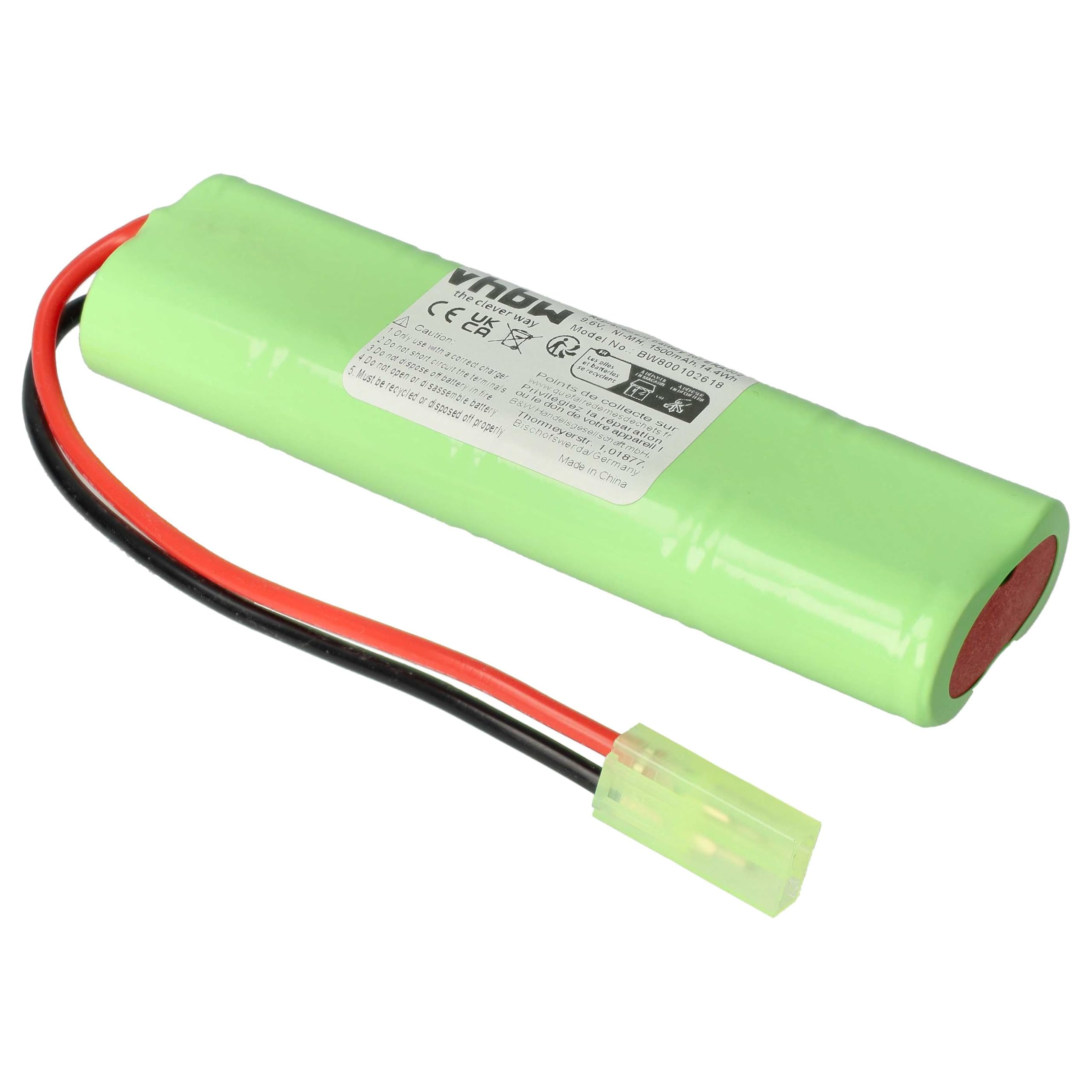 vhbw 1x Batterie Compatible avec Airsoft Guns MP5A5, MC51, Steyr Pistolet Airsoft (1500mAh, 9,6V, NiMH)