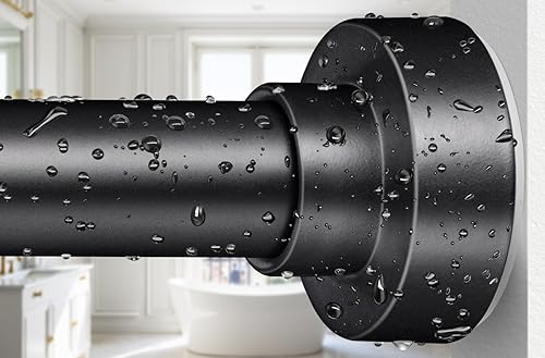 Miniatura 10 de Paquete de 2 barras de tensión para cortina de ducha, sin taladros, nunca se oxidan, barras de tensión de resorte antideslizantes para ventanabaño,