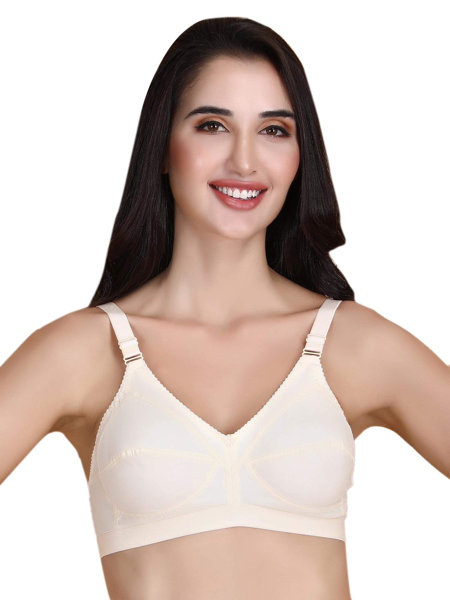 Klassik | Since 1993 | Woman Everyday 100% Cotton Bra, Non-Padded & Full Coverage | Jassika Plain | Adjustable Straps, Wirefree Bra for Girls