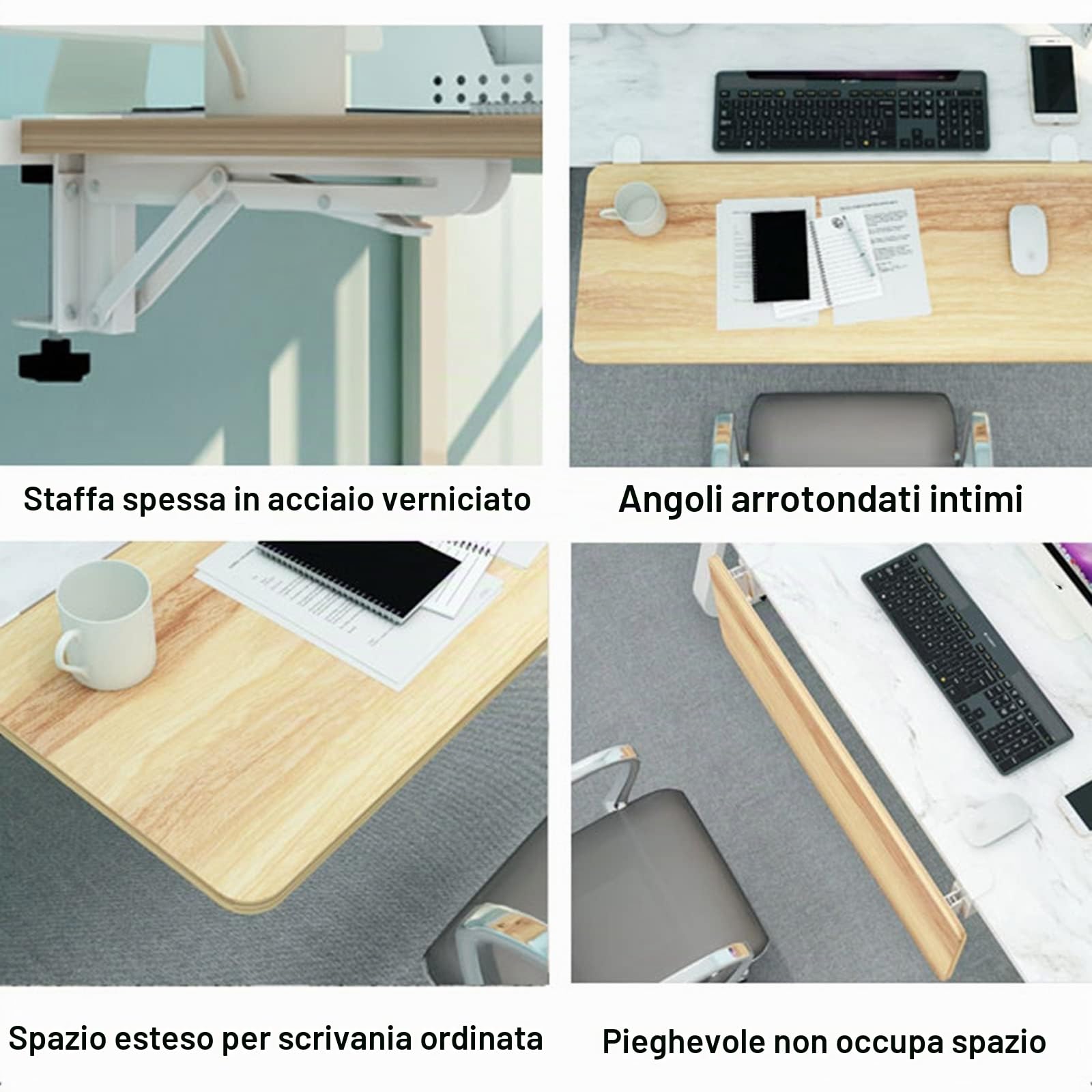 Vassoio pieghevole per tastiera per scrivania, facile da inserire, migliora la tua casa/ufficio/scuola Boost Produttivi & t & Design salvaspazio