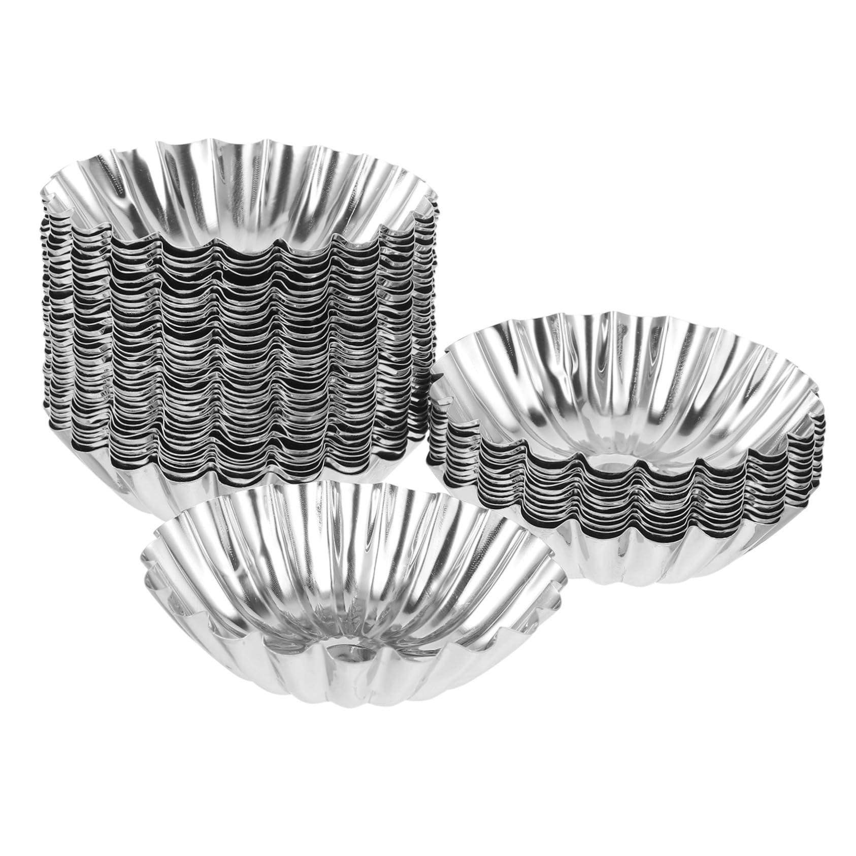 Ipetboom 50 Stück Edelstahl Tarteformen mit Hebeboden Praktisches Backzubehör für Cupcakes und Desserts für Bäckerei und Kuchenliebhaber