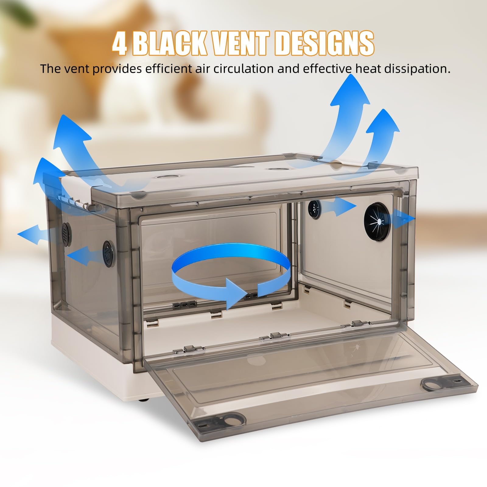 85 Incubadora para Cachorros y Gatitos Plegable Caja Incubadora para Perros con Calefacción Termómetro Visual Nebulizador para Mascotas Aves PáJaros Reptiles (85 L)