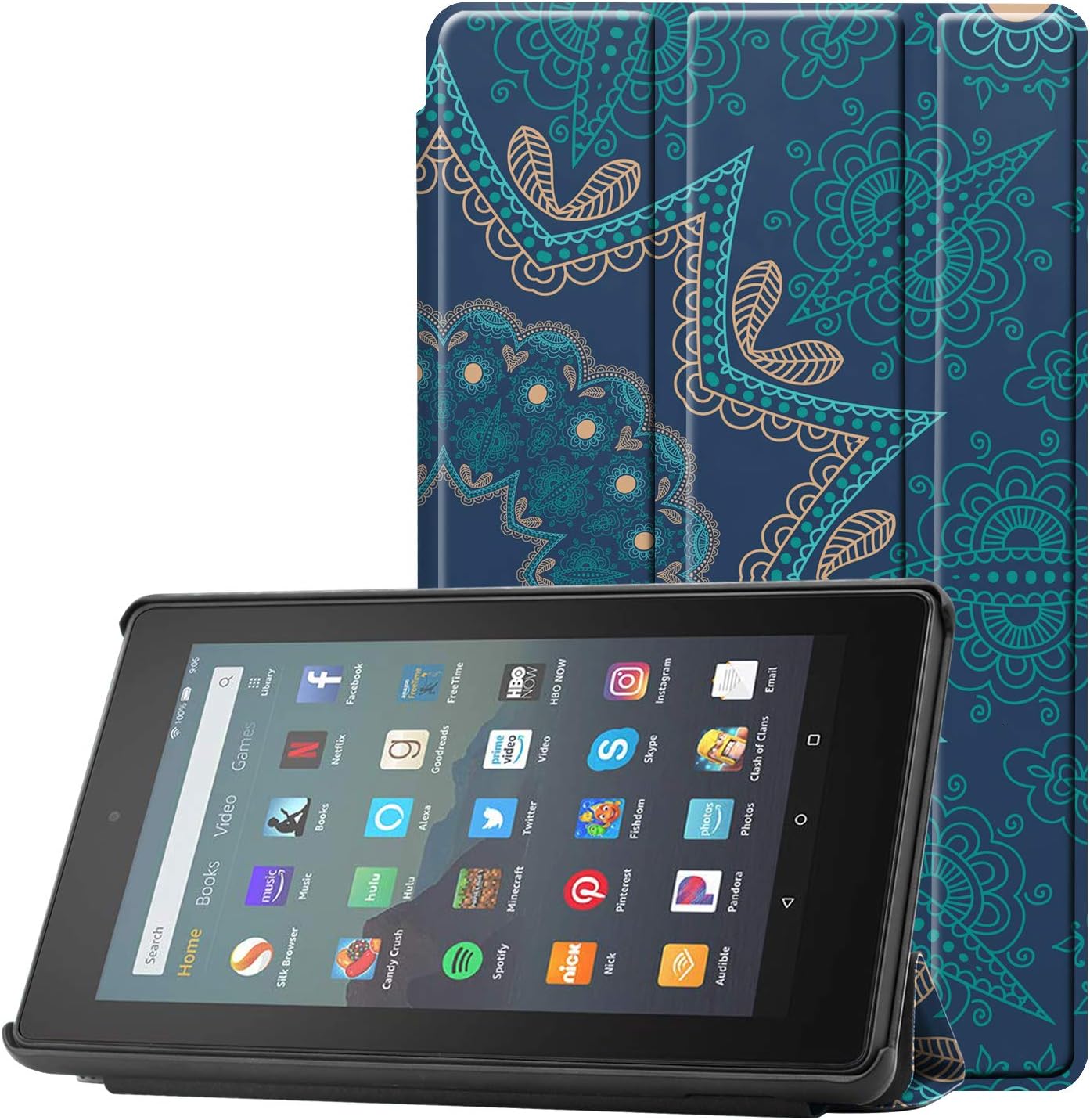 Famavala Shell Case Cover Compatible with All-New Fire 7 Tablet [9th Generation, 2019 Release] (CoinFlower)