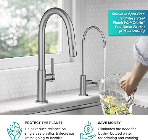 Miniatura 271 de Kraus KPF-2820MB OLETTO SOLA MANEJO DE COCINA DE COCINA DOWN DOWING, 17 PULGADA, NEGRO MATE Mate negro,Negro / acero inoxidable negro sin