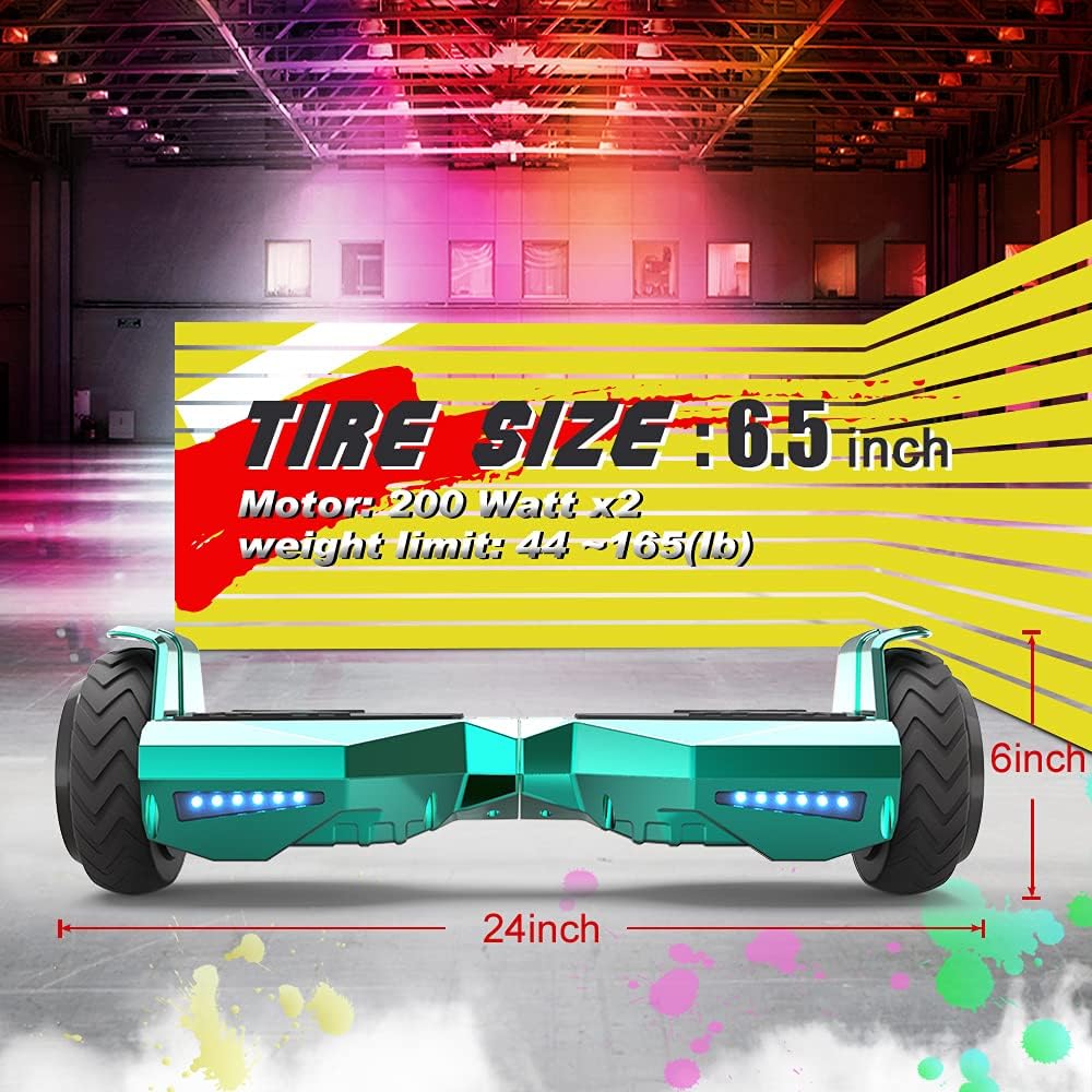 HOVERSTAR Hoverboard HS 2.0v Chrome Color Bluetooth Flash Wheel with LED Light Self Balancing Wheel Electric Scooter (Chrome Silver)