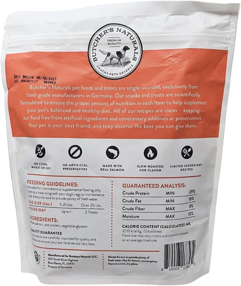 Butcher's Naturals Salmon Jerky Dog Treats, 16 Ounces