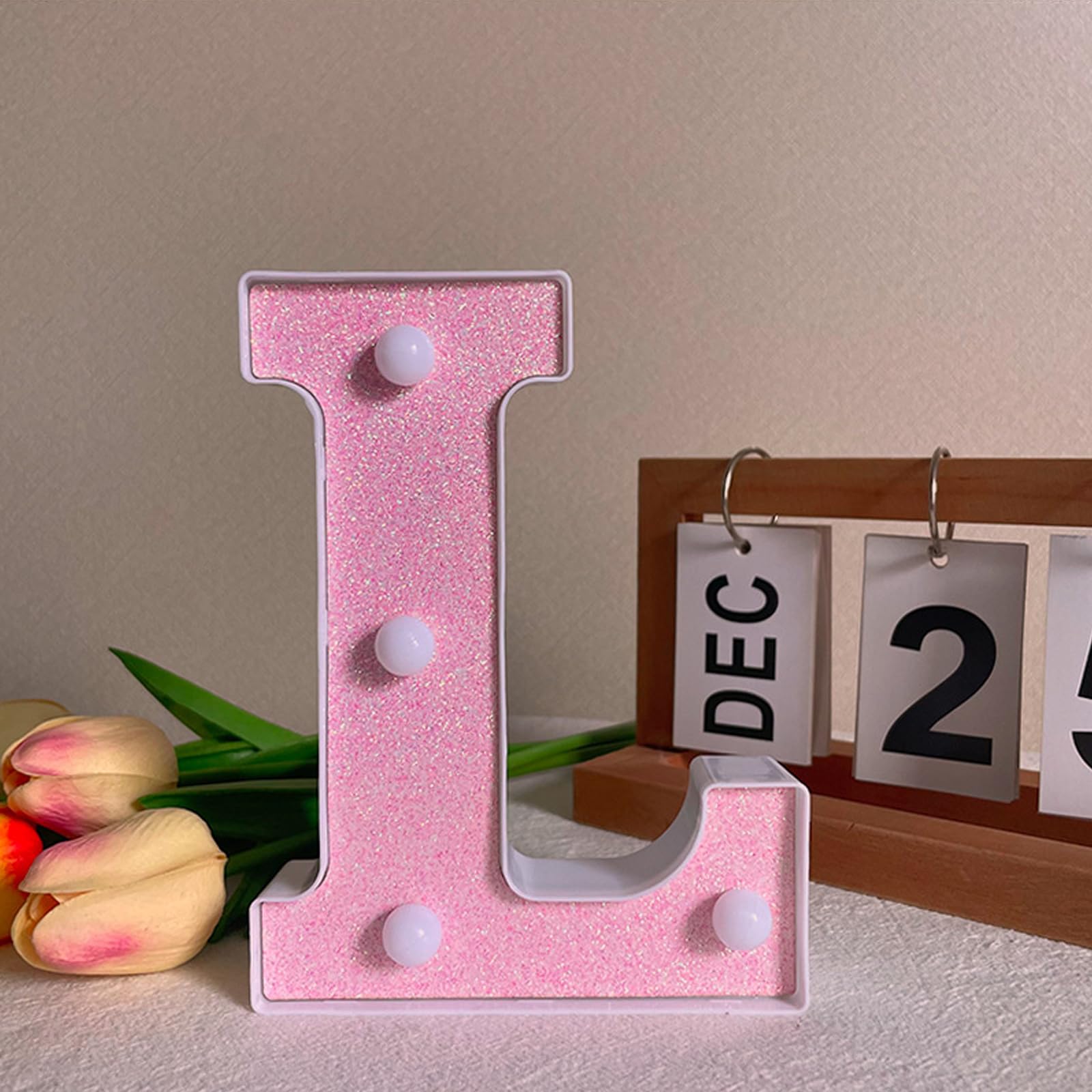 LED Light Up Letter L - 6.3inch Pink Letter Light for Birthday & Party โ image 1