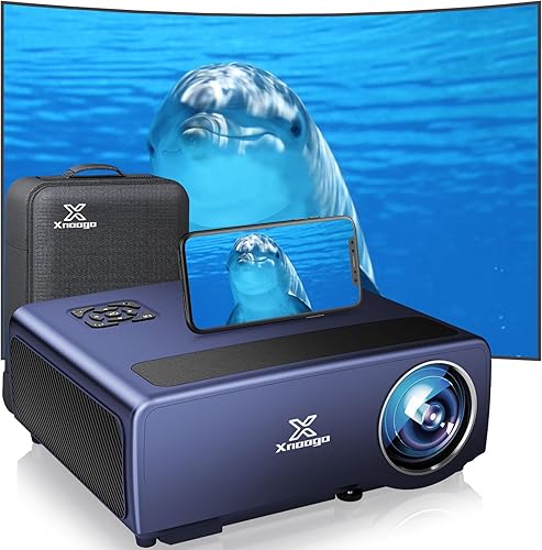 Enfoque automático ANSI 2000 Proyector 4K con WiFi 6 y Bluetooth 5.2, XNoogo Proyector de cine en casa y exteriores, Keystone automático 6D, 50% de