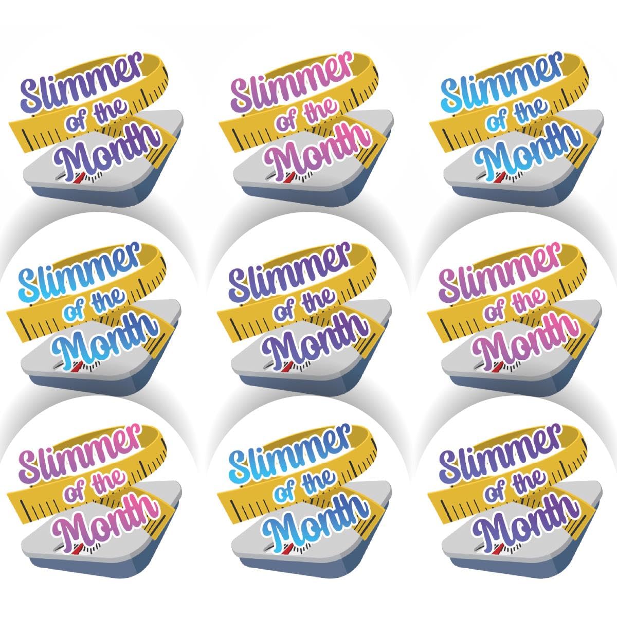 144 Slimmer of The Month 30mm Reward Stickers for Adult Weight Loss, Healthy Choices