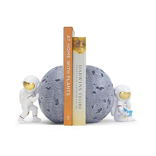 Heavy Duty Astronaut Bookends, Space-Themed Book Ends for Kids Room